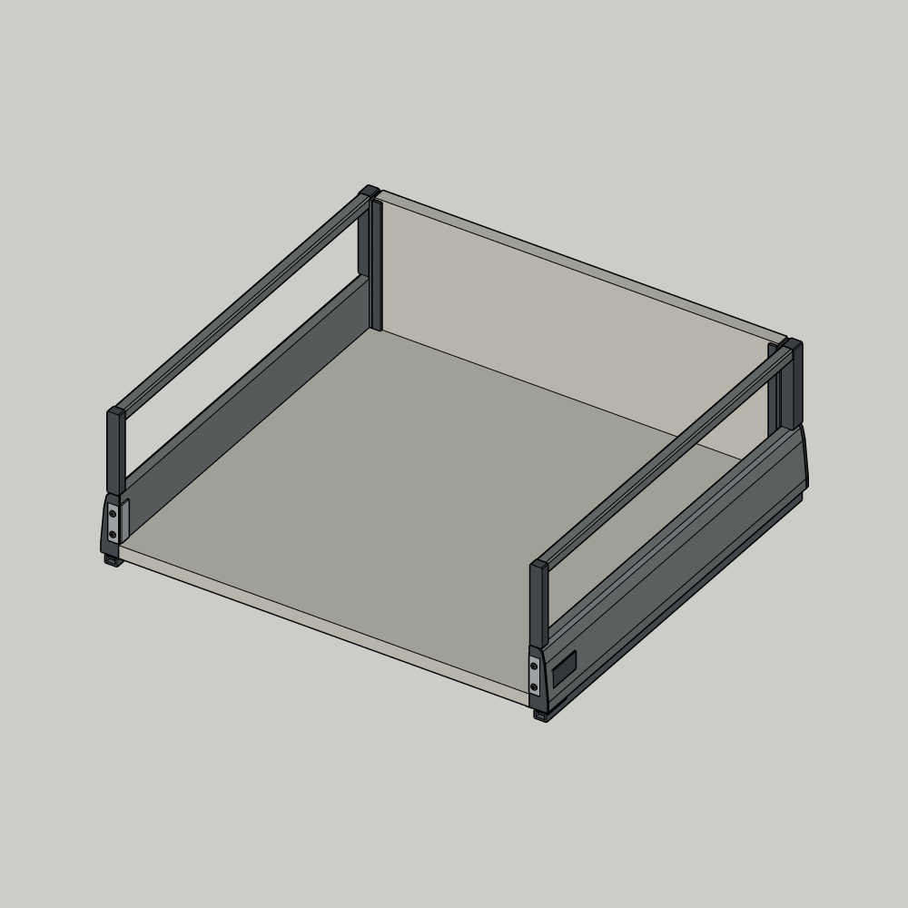 DS_102 drawer system with high open gallery rail