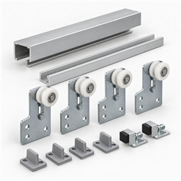 Generic overlay top-hung sliding door fittings and tracks