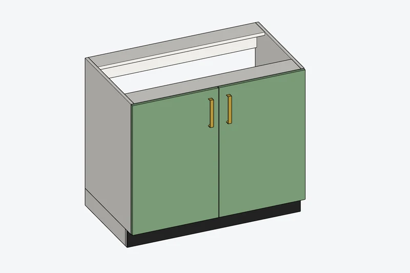 1000 mm double-door cabinet generated in SketchUp