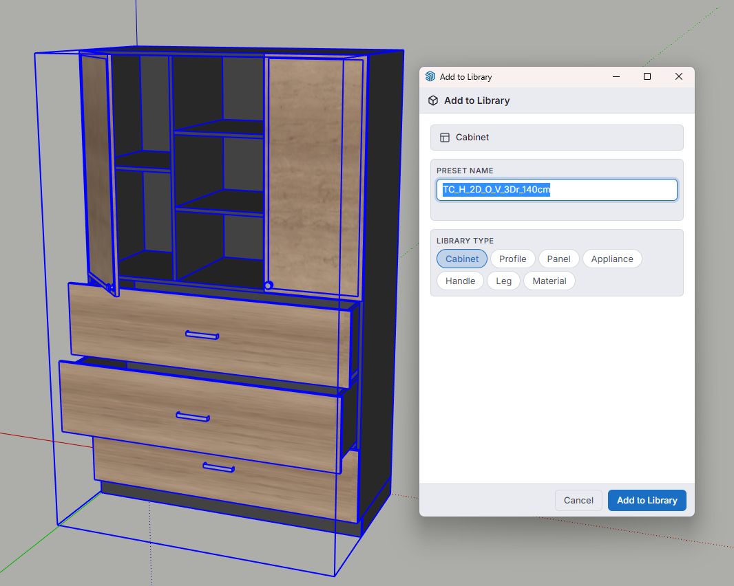 Adding a cabinet to the library