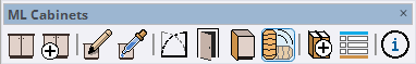 ML Cabinets toolbar showing all available tools